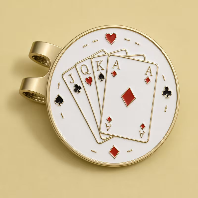 Kortspill Poker Golf Magnetic Hat Clip Ball Marker