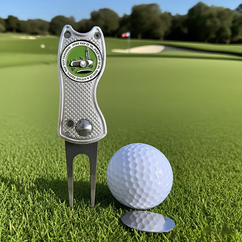 Multifunksjonell Golf Green Fork m/ Magnetic Golf Ball Marker